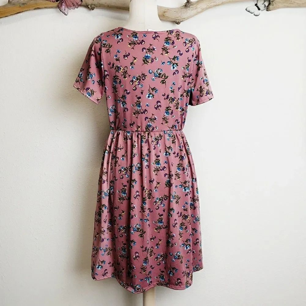 Honey and lace Windsor dress pink and floral